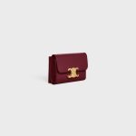COMPACT WALLET WITH COIN TRIOMPHE IN SHINY CALFSKIN LIGHT BURGUNDY - Image 2